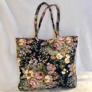 Vintage Tapestry Tote with Coin Purse